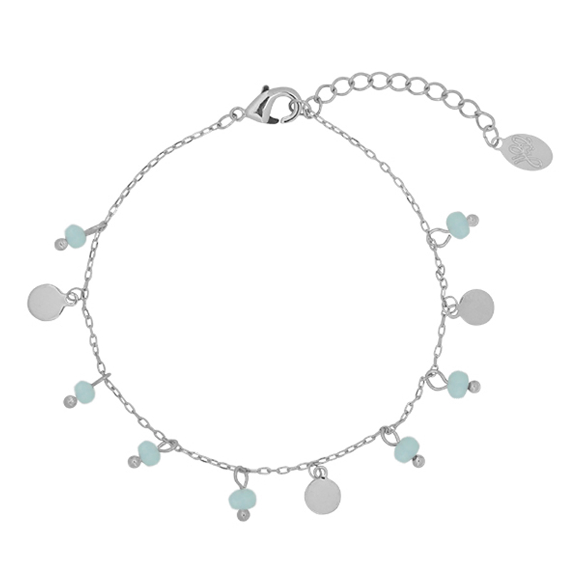 Beaded zilver blauw
