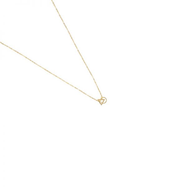Necklace Triangle versus Circle goud