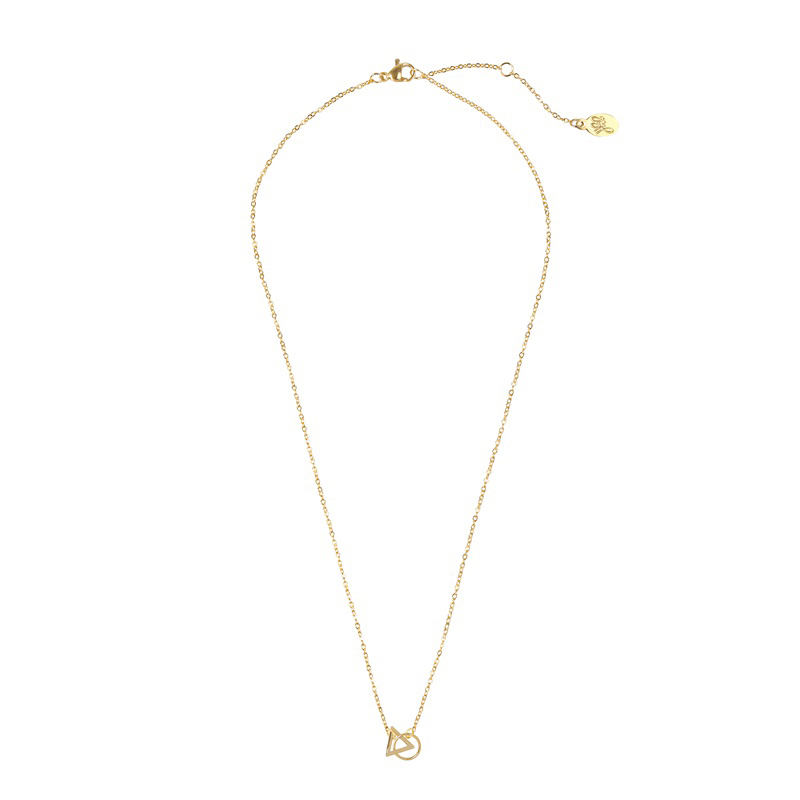 Necklace Triangle versus Circle goud