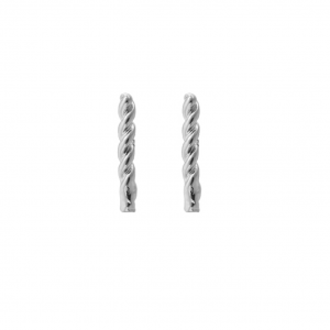 Oorbellen twisted bar zilver