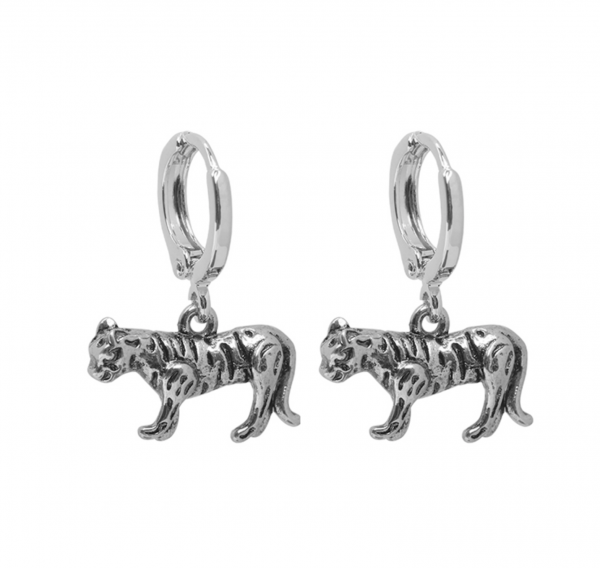Oorbellen wild tiger zilver