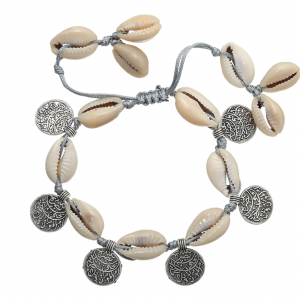 Armband funky shell grijs