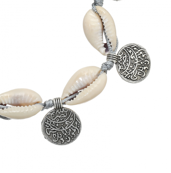 Armband funky shell grijs