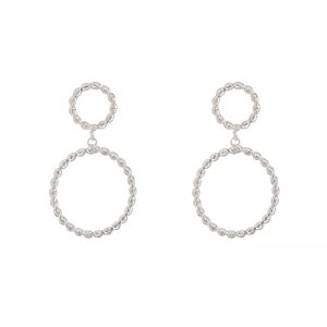 Oorbellen touch circle zilver