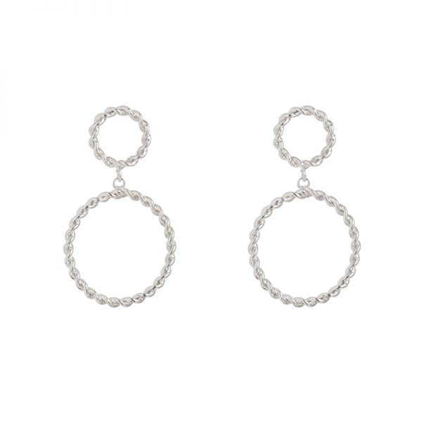 Oorbellen touch circle zilver