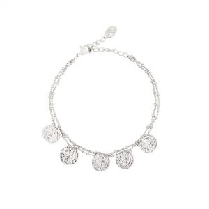 Armband Double Coin zilver