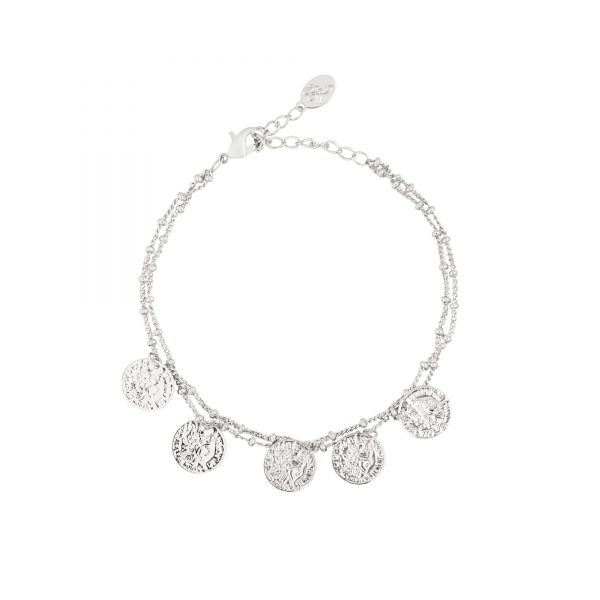 Armband Double Coin zilver