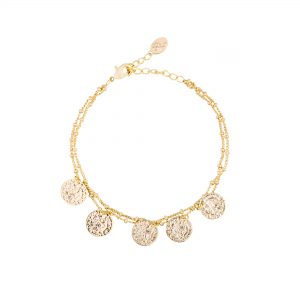 Armband Double Coin zilver