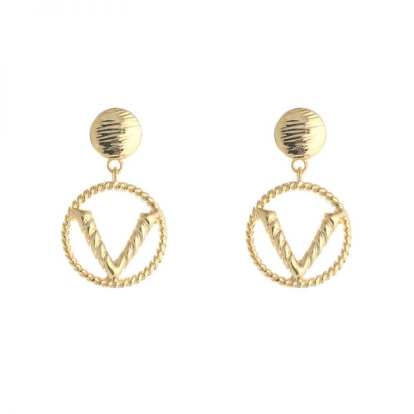 Oorbellen fashion v - goud