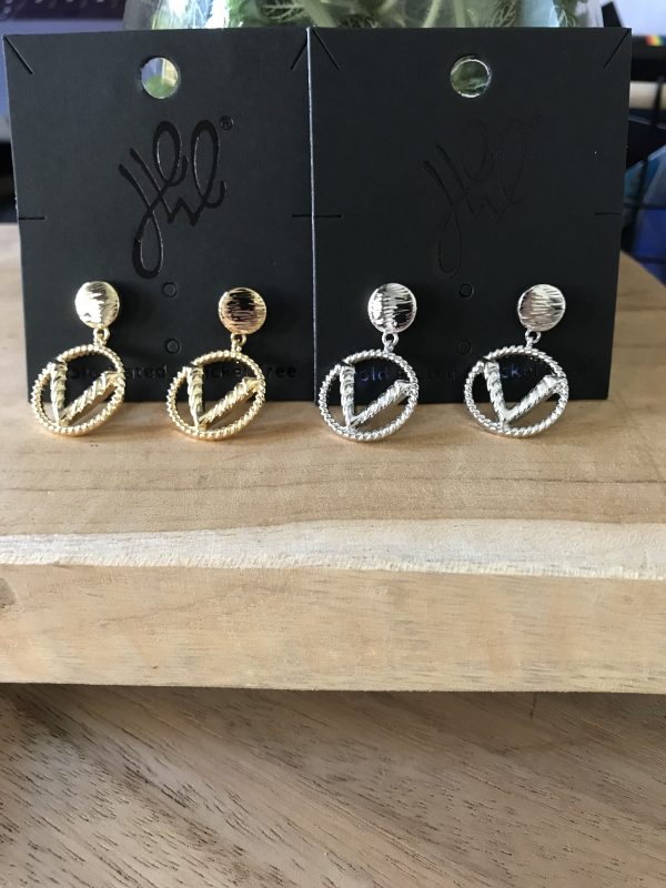Oorbellen fashion v - zilver